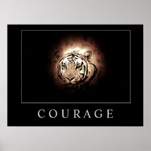 Motivierend Courage Tiger Poster Print