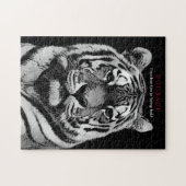 Motivierend Courage Tiger Schwarz-weiß Puzzle (Horizontal)