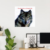 Motivierend Courage Wolf Eyes Poster (Heimbüro)