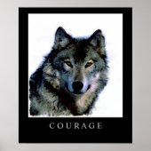 Motivierend Courage Wolf Face Head Poster Print (Vorne)