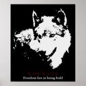 Motivierend Courage Wolf Poster (Vorne)