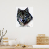 Motivierend Courage Zitat Wolf Eyes Poster (Küche)