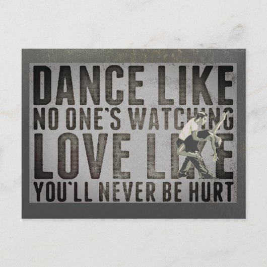 Motivierend Dancing Couple Slogan Postkarte (Vorderseite)