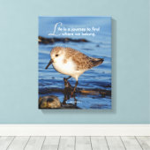 Motivierend "Das Leben ist eine Reise" Sanderling Leinwanddruck (Insitu (Holzboden))
