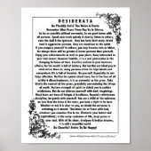 Motivierend Desiderata Gedicht von Max Ehrmann Poster (Vorne)
