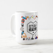 motivierend Design bleibe Kaffeetasse (Vorderseite Links)