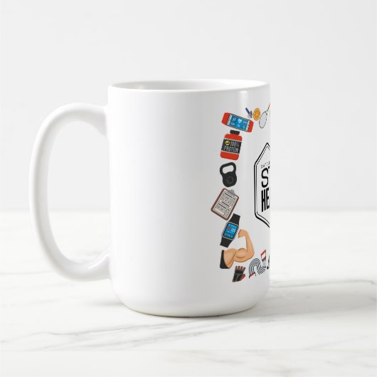 motivierend Design bleibe Kaffeetasse (Links)