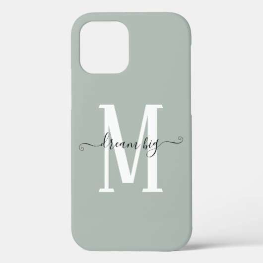 Motivierend Dream Big Monogram Initial Sage Case-Mate iPhone Hülle (Rückseite)