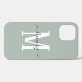Motivierend Dream Big Monogram Initial Sage Case-Mate iPhone Hülle (Rückseite (Horizontal))