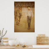 Motivierend Druck von Cowboy und Pferdeführer Poster (Küche)