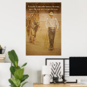Motivierend Druck von Cowboy und Pferdeführer Poster (Heimbüro)