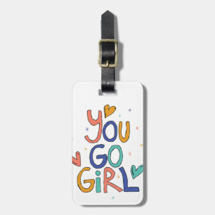 Motivierend ein Cooles Mädchen Wandern Gepäckanhänger