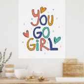 Motivierend ein Cooles Mädchen Wandern Poster (Küche)