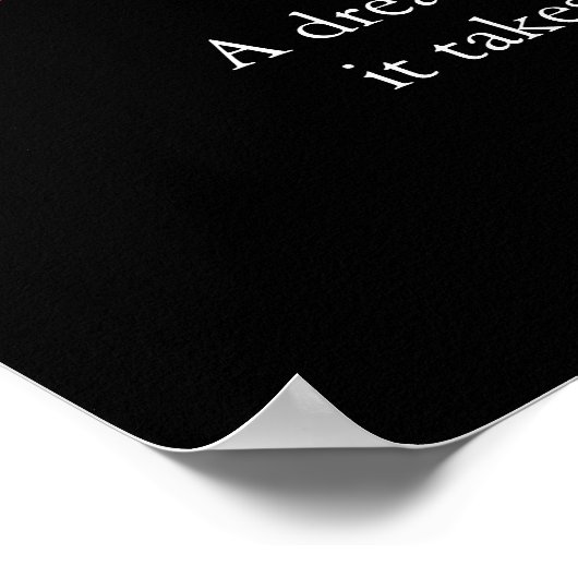 Motivierend Entschlossenheit Schwarz/Weiß Poster (Ecke)