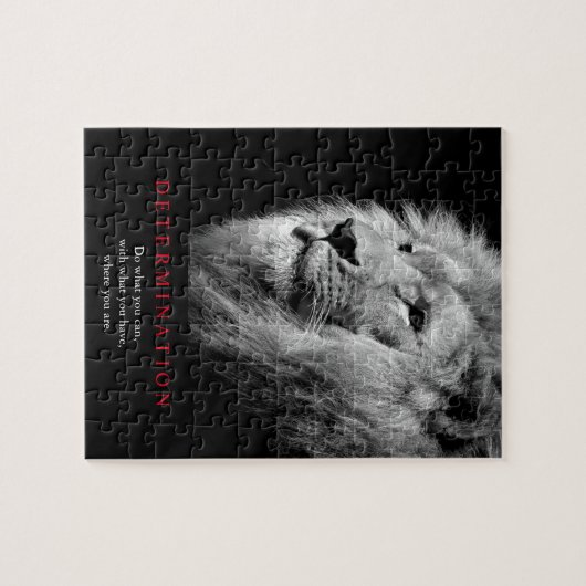 Motivierend Entschlossenheit Schwarz/Weiß Puzzle (Horizontal)