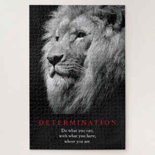 Motivierend Entschlossenheit Schwarz/Weiß Puzzle