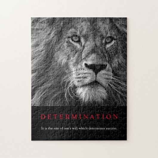 Motivierend Entschlossenheit Schwarz/Weiß Puzzle (Vertikal)
