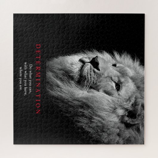 Motivierend Entschlossenheit Schwarz/Weiß Puzzle (Horizontal)