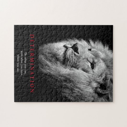 Motivierend Entschlossenheit Schwarz/Weiß Puzzle (Horizontal)