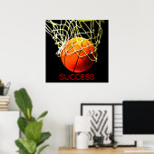 Motivierend Erfolg Basketball Poster (Heimbüro)