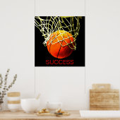 Motivierend Erfolg Basketball Poster (Küche)