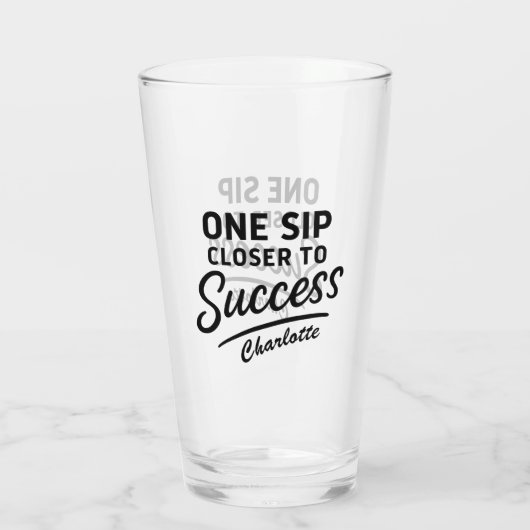 Motivierend Erfolgsquote schwarz Glas (Rückseite)