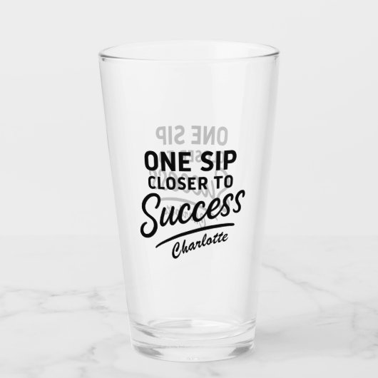 Motivierend Erfolgsquote schwarz Glas (Vorderseite)