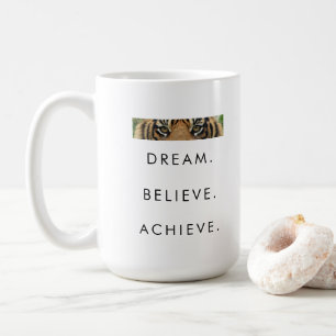 Motivierend Erfolgstraum glauben erreichen Kaffeetasse