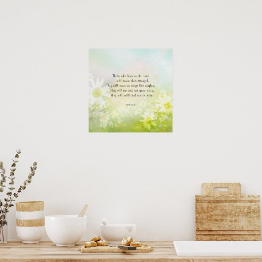 Motivierend ermutigende Schrift mit den Daisien Poster (Küche)
