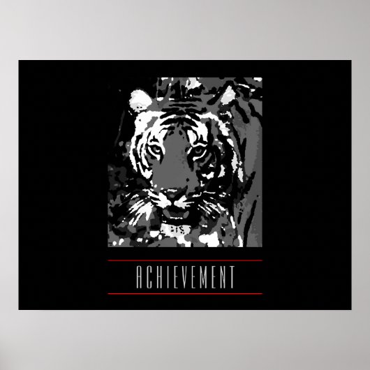 Motivierend Errungenschaften Tiger Poster Print (Vorne)