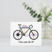 Motivierend Fahrrad, Fahrrad, Fahrrad! Postkarte (Stehend Vorderseite)