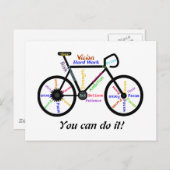 Motivierend Fahrrad, Fahrrad, Fahrrad! Postkarte (Vorne/Hinten)