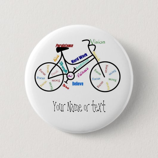Motivierend Fahrrad, Fahrrad, Fahrrad, Sport, Hobb Button (Vorderseite)