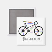 Motivierend Fahrrad, Fahrrad, Fahrrad, Sport, Hobb Magnet (Vorderseite/Rückseite)
