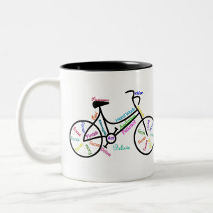 Motivierend Fahrrad, Fahrrad, Fahrrad, Sport, Hobb Zweifarbige Tasse