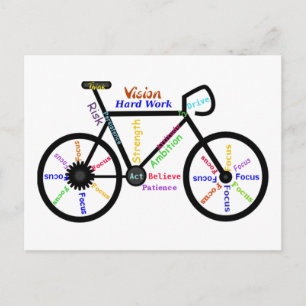 Motivierend Fahrrad, Fahrrad, Sport Postkarte