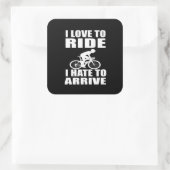 Motivierend Fahrradkurse Quadratischer Aufkleber (Tasche)