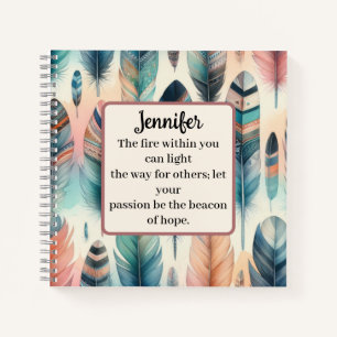 Motivierend Feather Spiral Notebook Notizblock