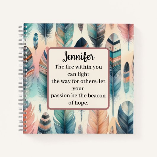 Motivierend Feather Spiral Notebook Notizblock (Vorderseite)