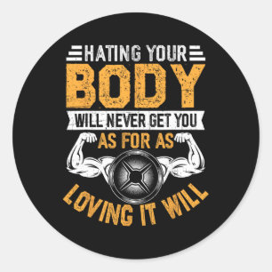Motivierend Fitness Bodybuilding Workout Gym Quot Runder Aufkleber