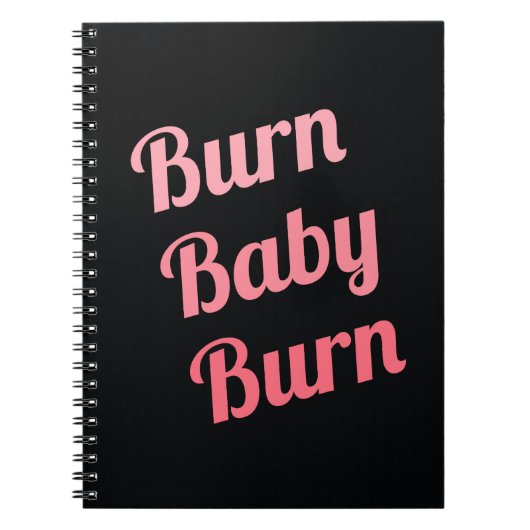 Motivierend Fitness Brennen Baby Black Pink Notizblock (Vorderseite)