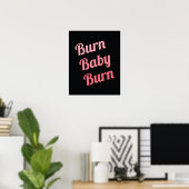 Motivierend Fitness Brennen Baby Black Pink Poster (Heimbüro)