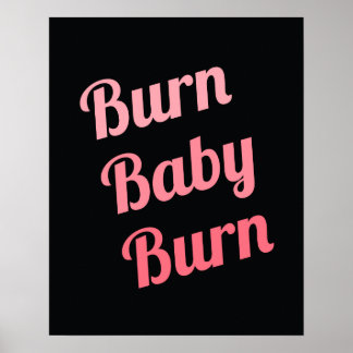 Motivierend Fitness Brennen Baby Black Pink Poster