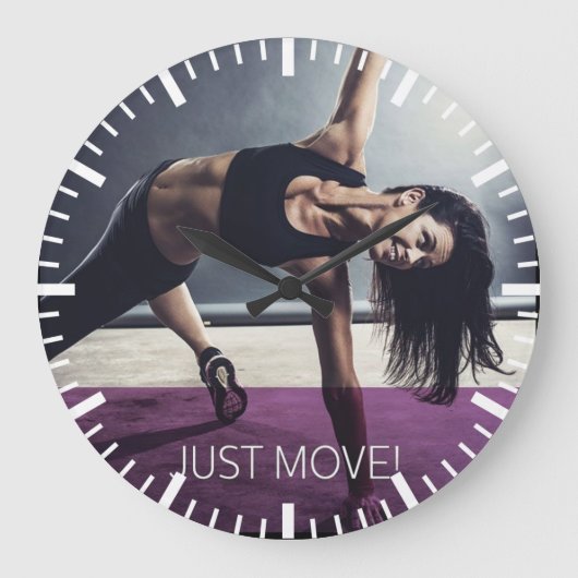 Motivierend Fitness Große Wanduhr (Vorderseite)