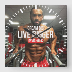 Motivierend Fitness Quadratische Wanduhr