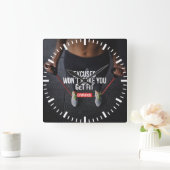 Motivierend Fitness Quadratische Wanduhr (Zuhause)