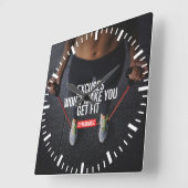 Motivierend Fitness Quadratische Wanduhr (Winkel)