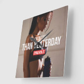 Motivierend Fitness Quadratische Wanduhr (Winkel)