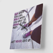 Motivierend Fitness Quadratische Wanduhr (Winkel)