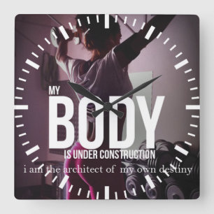 Motivierend Fitness-Turnhalle Quadratische Wanduhr
